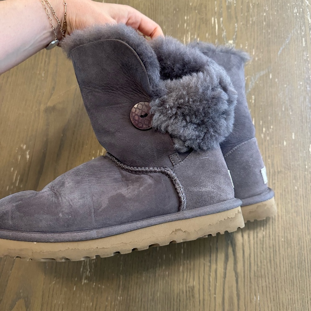 UGG Gray Winter Boots with Sheepskin Lining